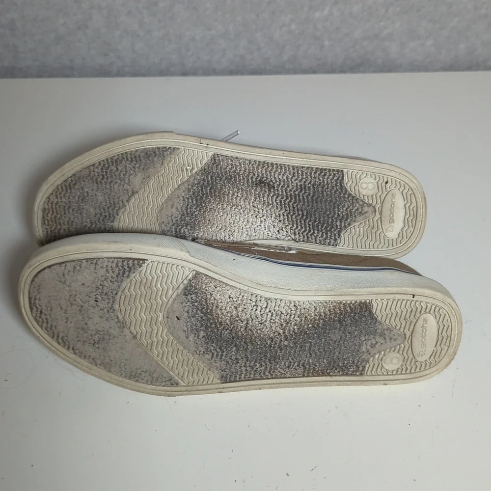 Gotcha Boat Shoes Mens's Sz 8 Tan Canvas Lace Up Casual Comfort Slip‎ On Loafers
